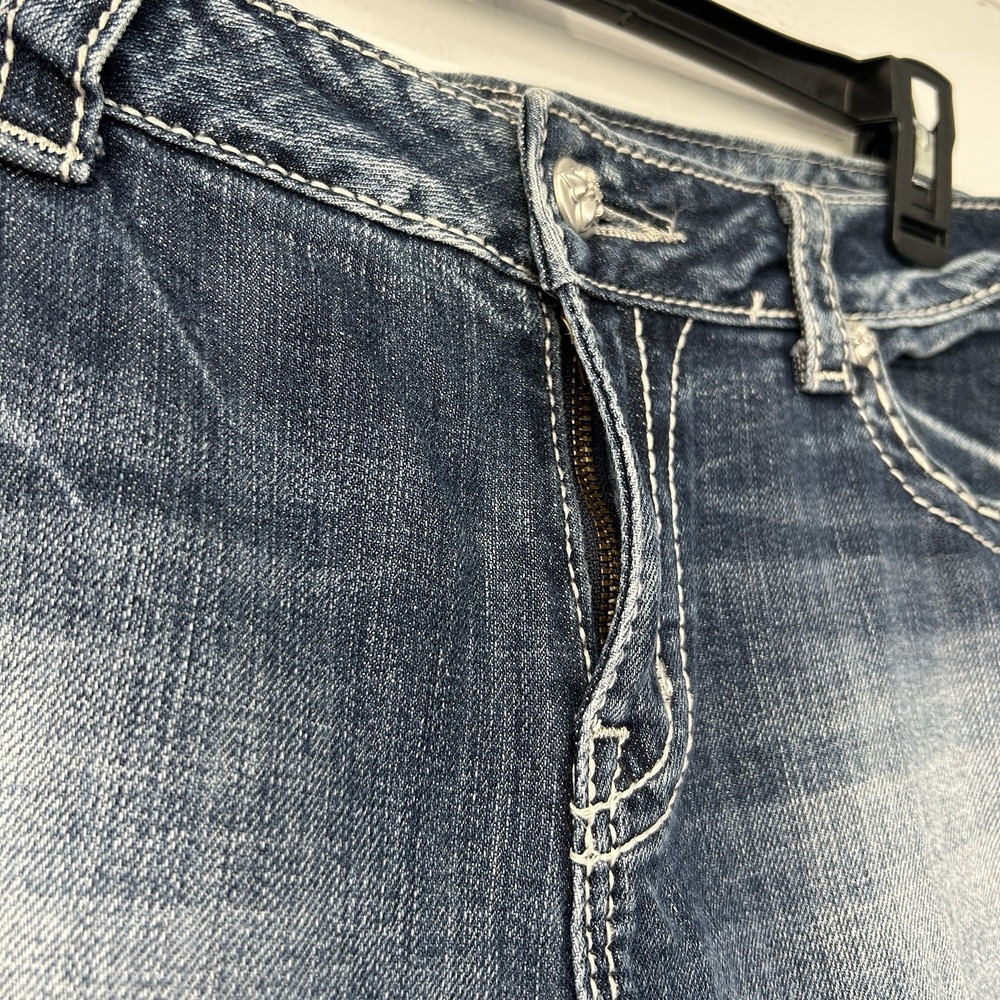 Miss Me Jeans Size 32 JE5786ER Easy Boot Rhinestone Embellished Bling Women EUC - Picture 3 of 13